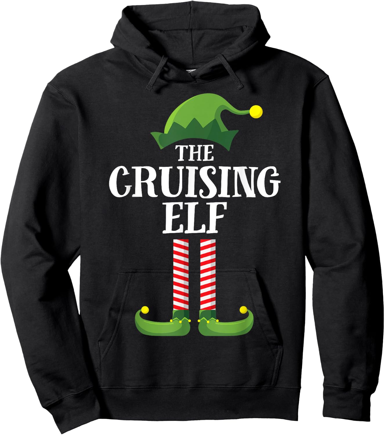 Cruising Elf Matching Family Cruise Christmas Funny Group Hoodie - Hoodie | Black