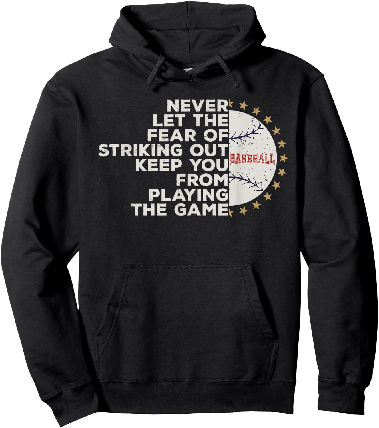 Baseball Distress sayings vintage funny baseball player fan Hoodie - Hoodie | Black