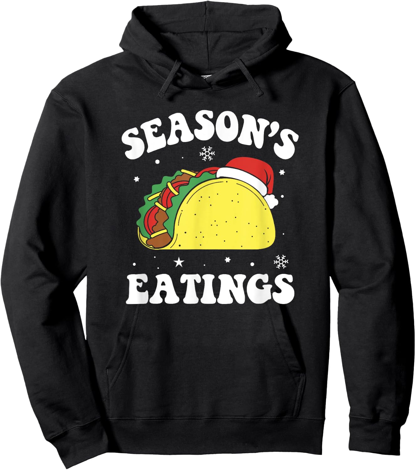 Season's Eatings Funny Christmas Taco Lover Hoodie - Hoodie | Black