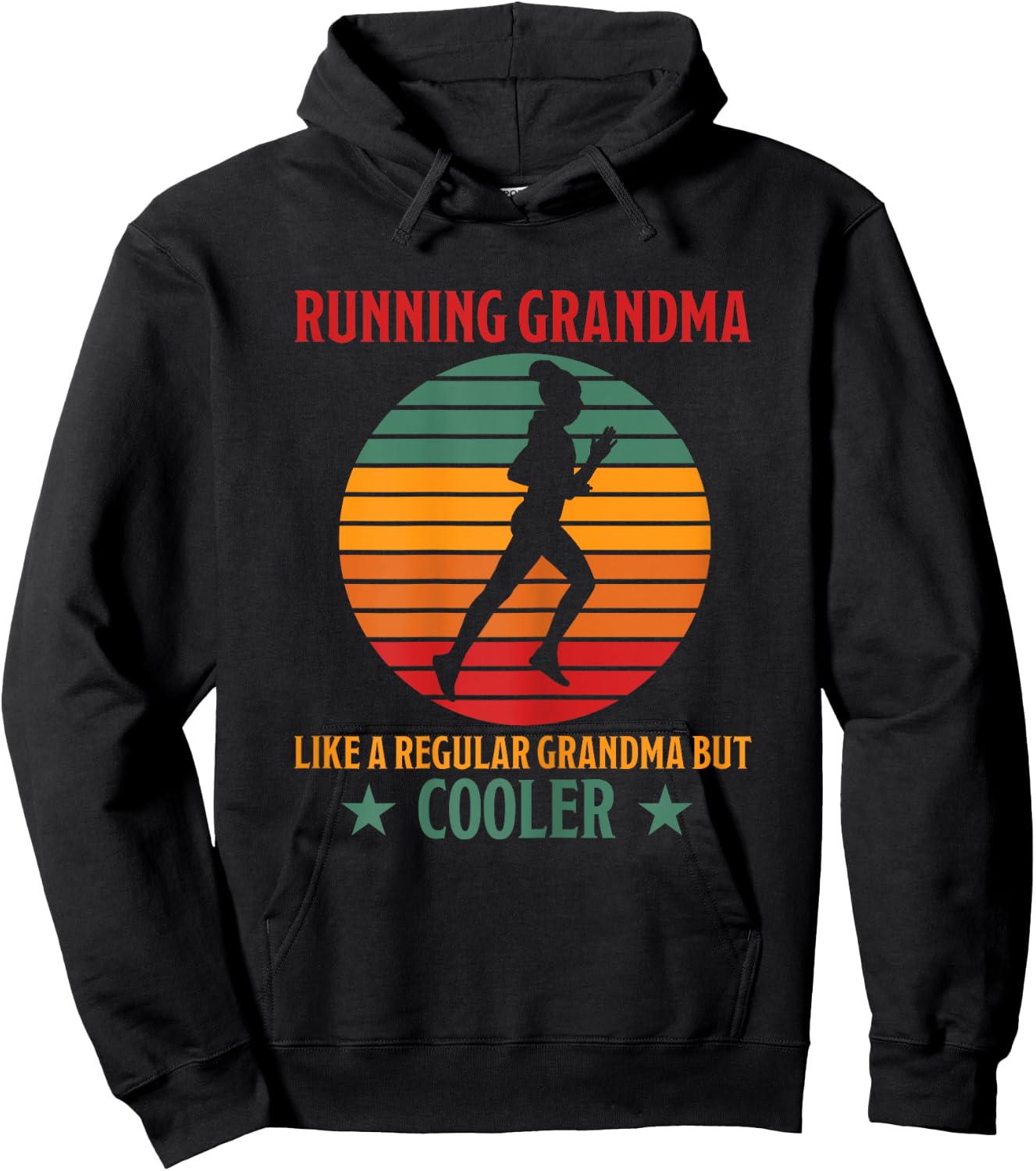 Running Grandma Cooler Funny Saying Running Grandma Jogging Hoodie - Hoodie | Black
