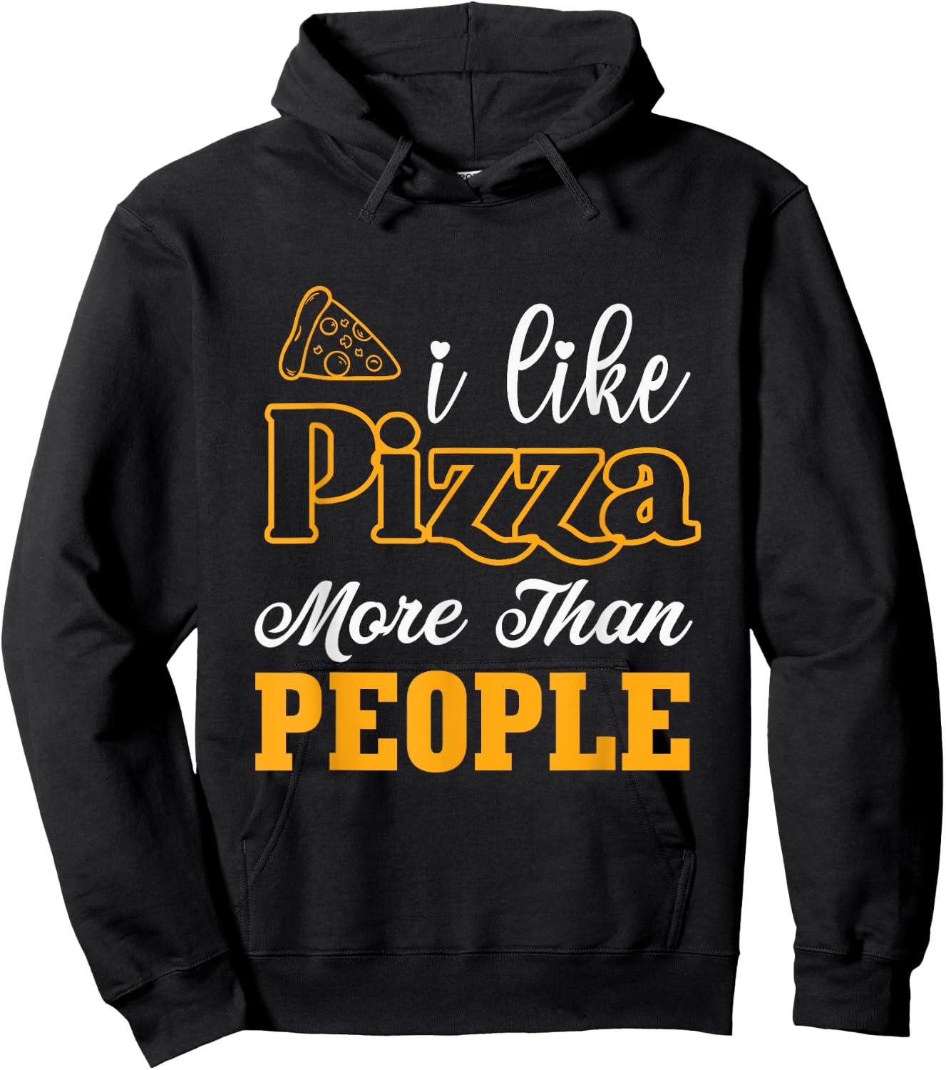 I like pizza more than people Hoodie - Hoodie | Black