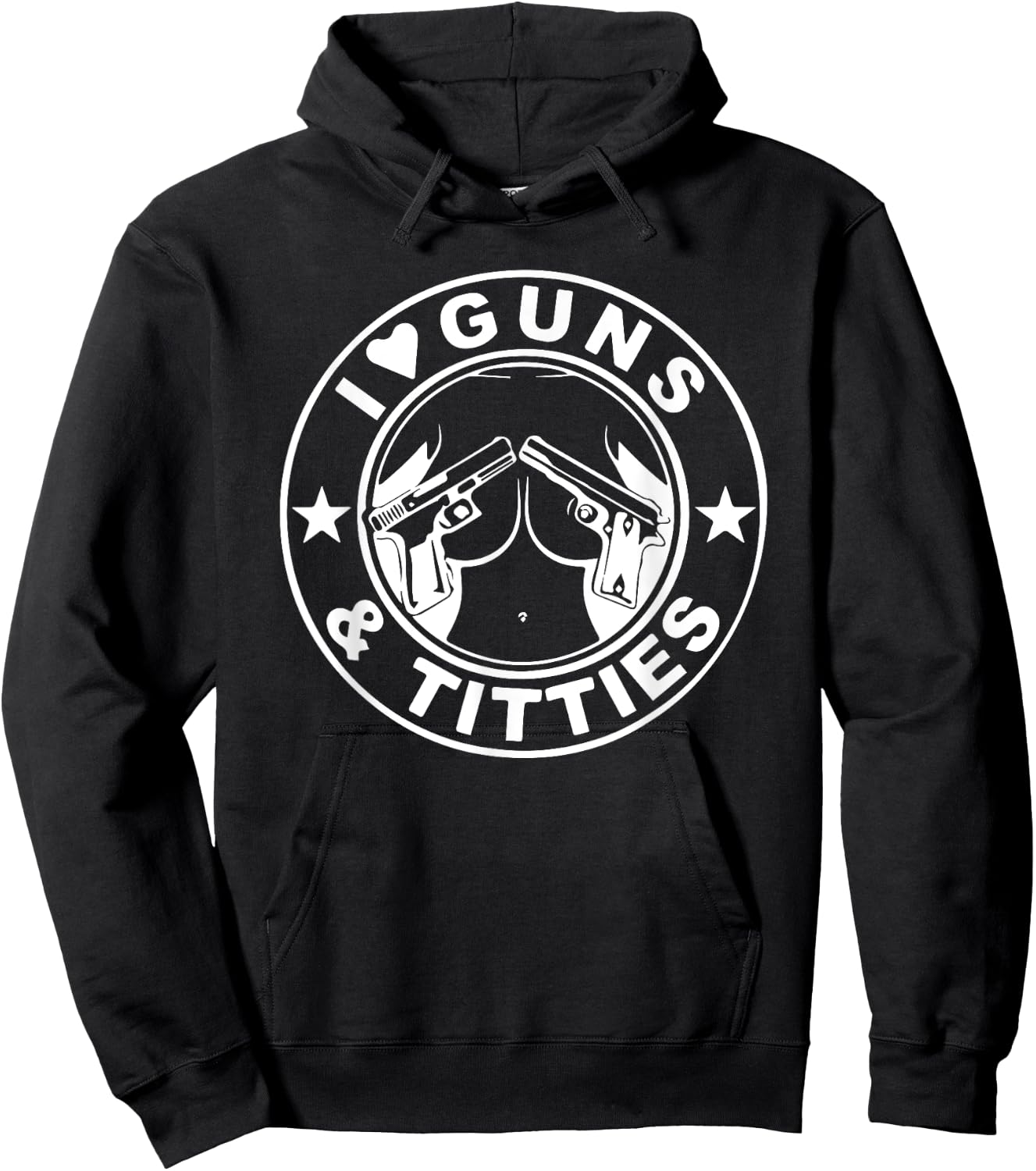 Gun lovers Pro Amendment I love guns and ti-ties Hoodie - Hoodie | Black