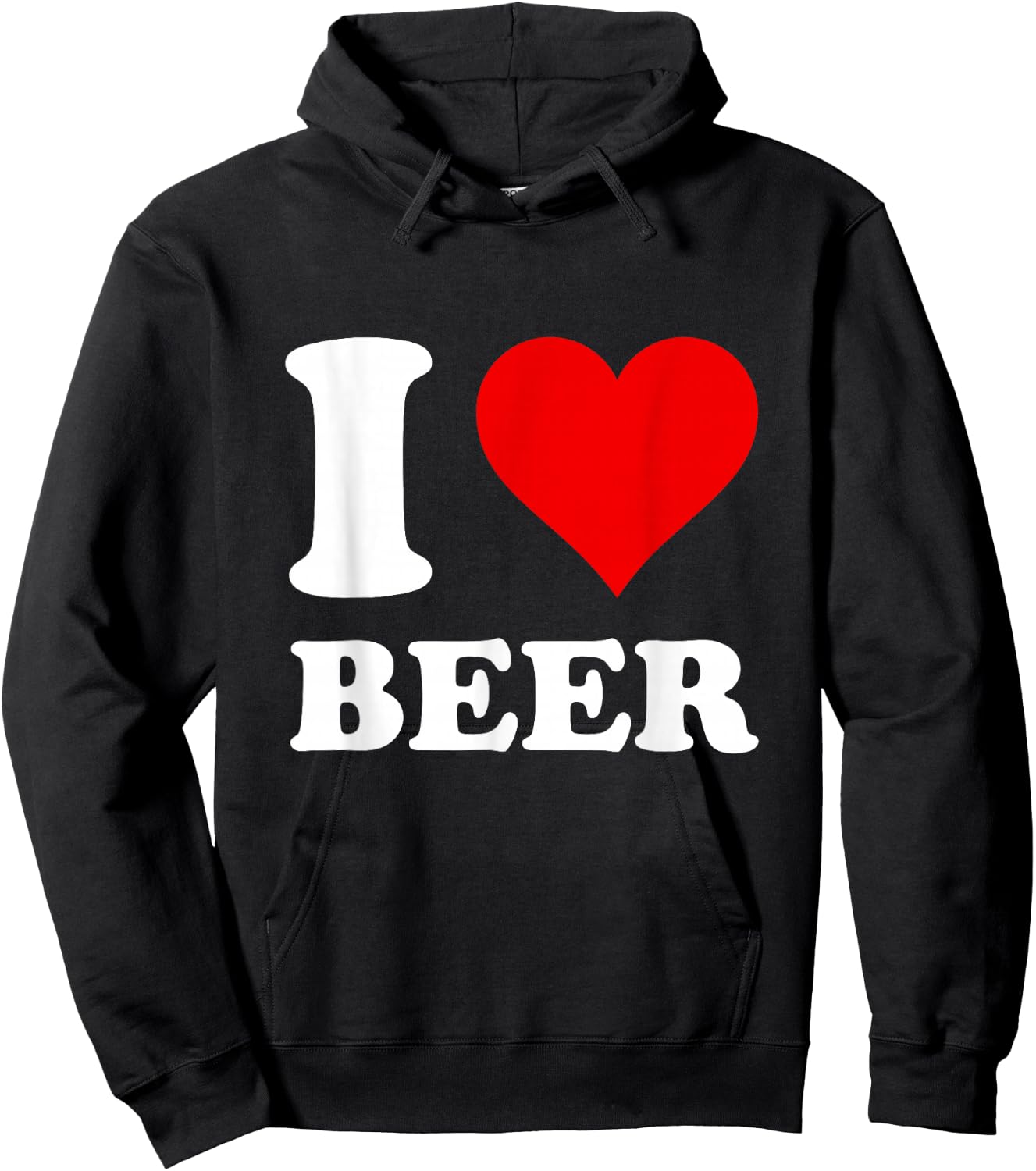 Red Heart I Love Beer Hoodie - Hoodie | Black