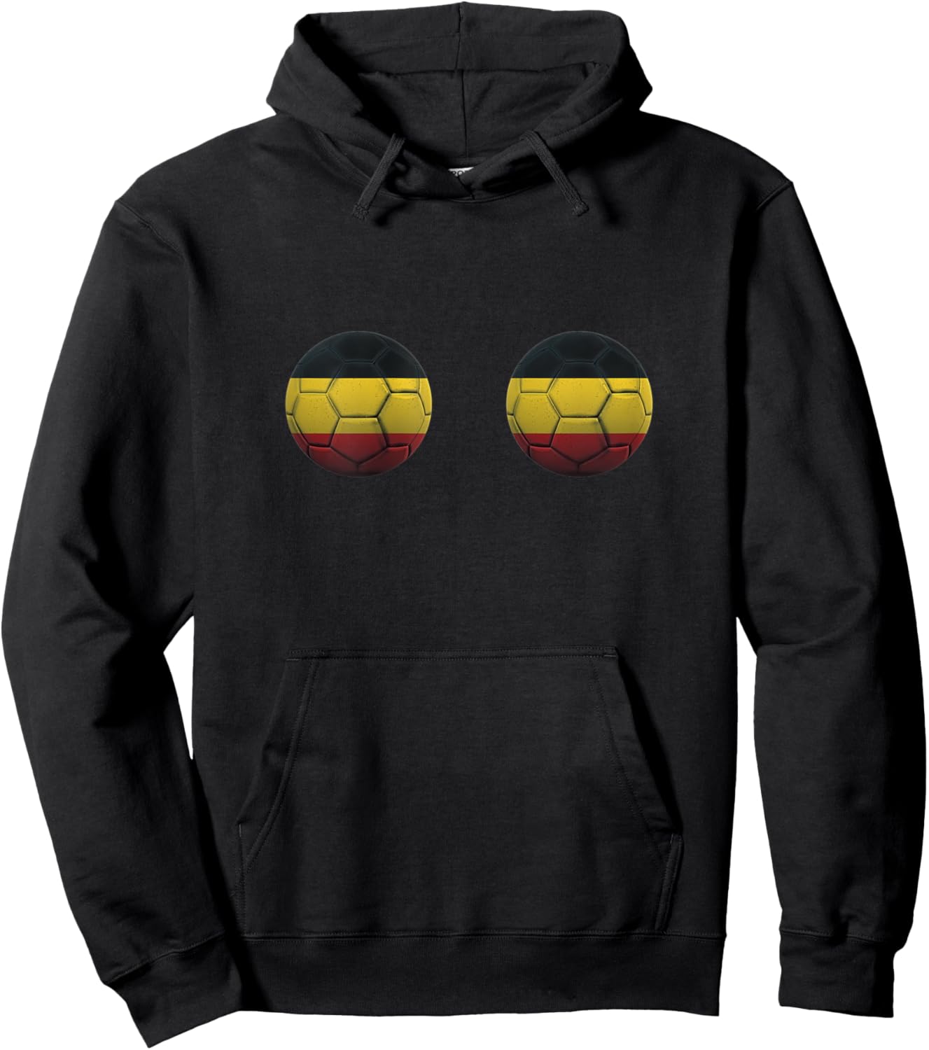 Belgium Soccer Shirt Belgian Flag Boobs Soccer Balls Hoodie - Hoodie | Black
