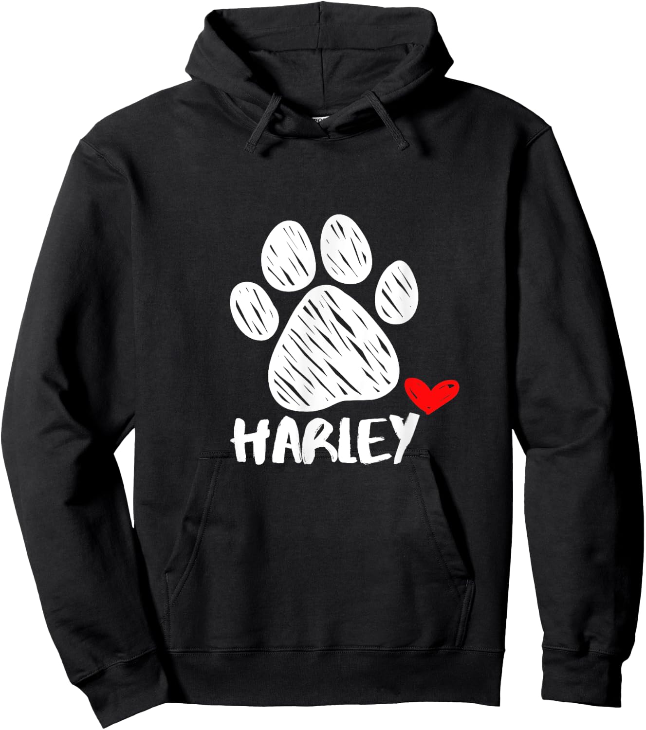 Harley Puppy Love Doggy Parent Harley Pet Dog name Paw Men Women Girls Kids Hoodie - Hoodie | Black