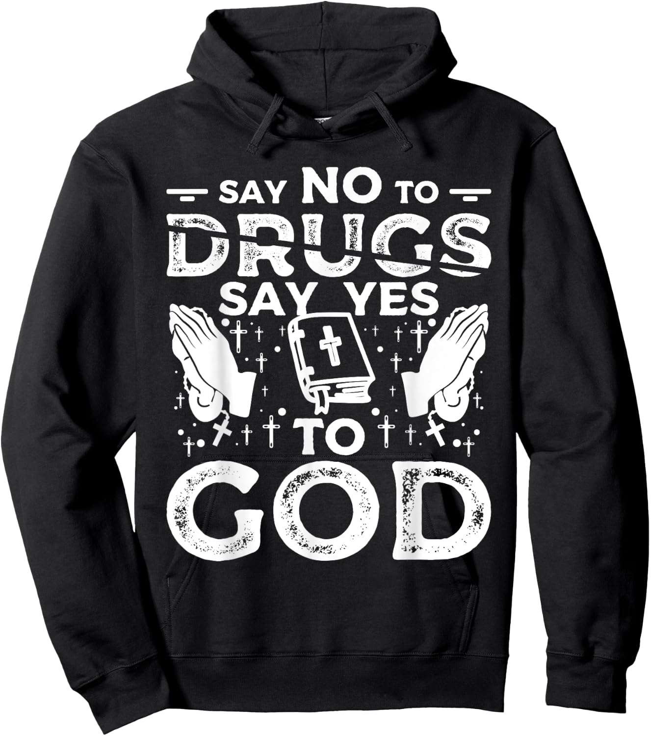 Say No To Drugs Say Yes To God Red Ribbon Week Hoodie - Hoodie | Black