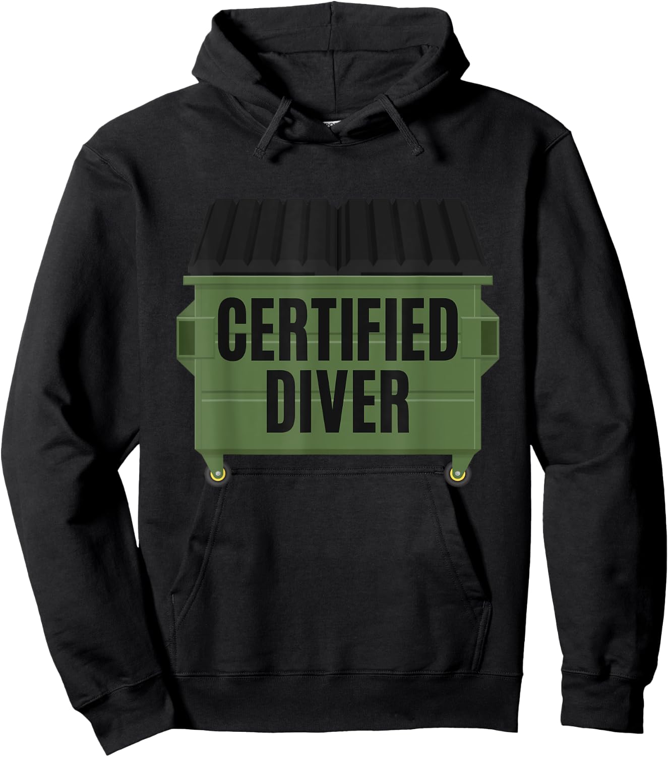 Certified Diver Trash Hunting Garbage Dumpster Diving Thrift Hoodie - Hoodie | Black