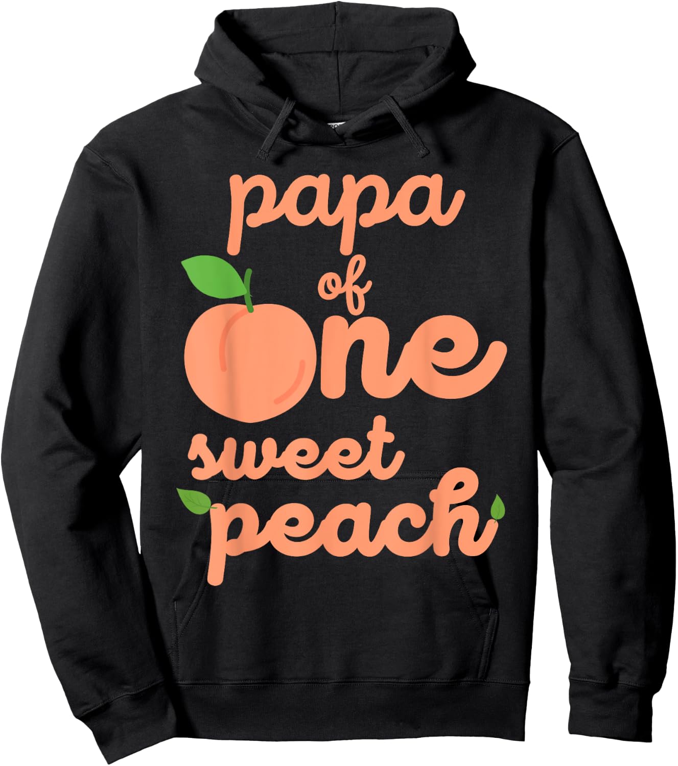 Papa Dad First Birthday One Sweet Peach Bday Family Matching Hoodie - Hoodie | Black