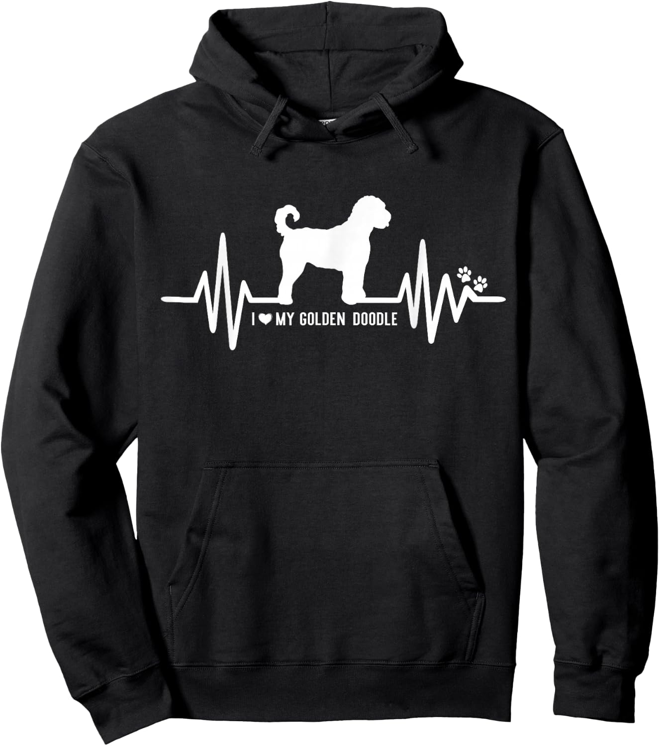 Golden Doodle Heart Beat EKG Pulse Design For Dog Lovers Hoodie - Hoodie | Black