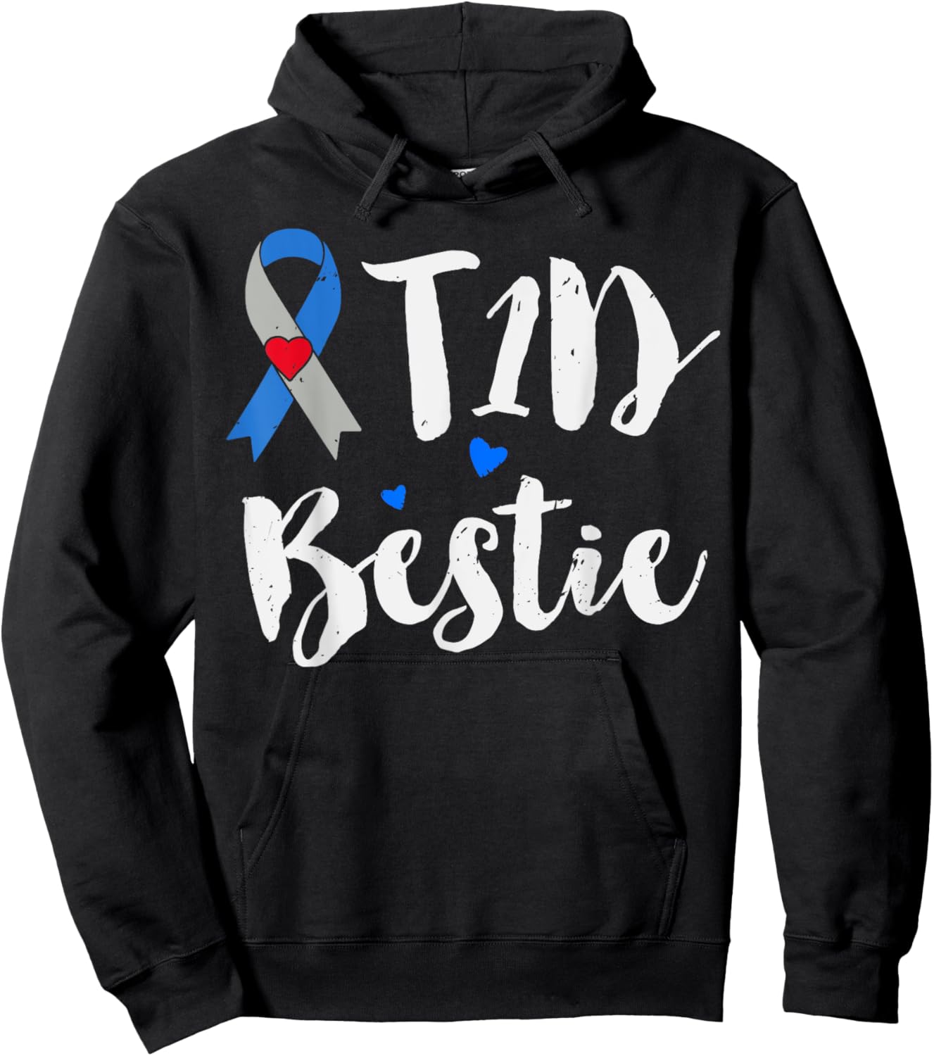 T1D Bestie Shirt Type 1 Diabetes Awareness Gifts Hoodie - Hoodie | Black