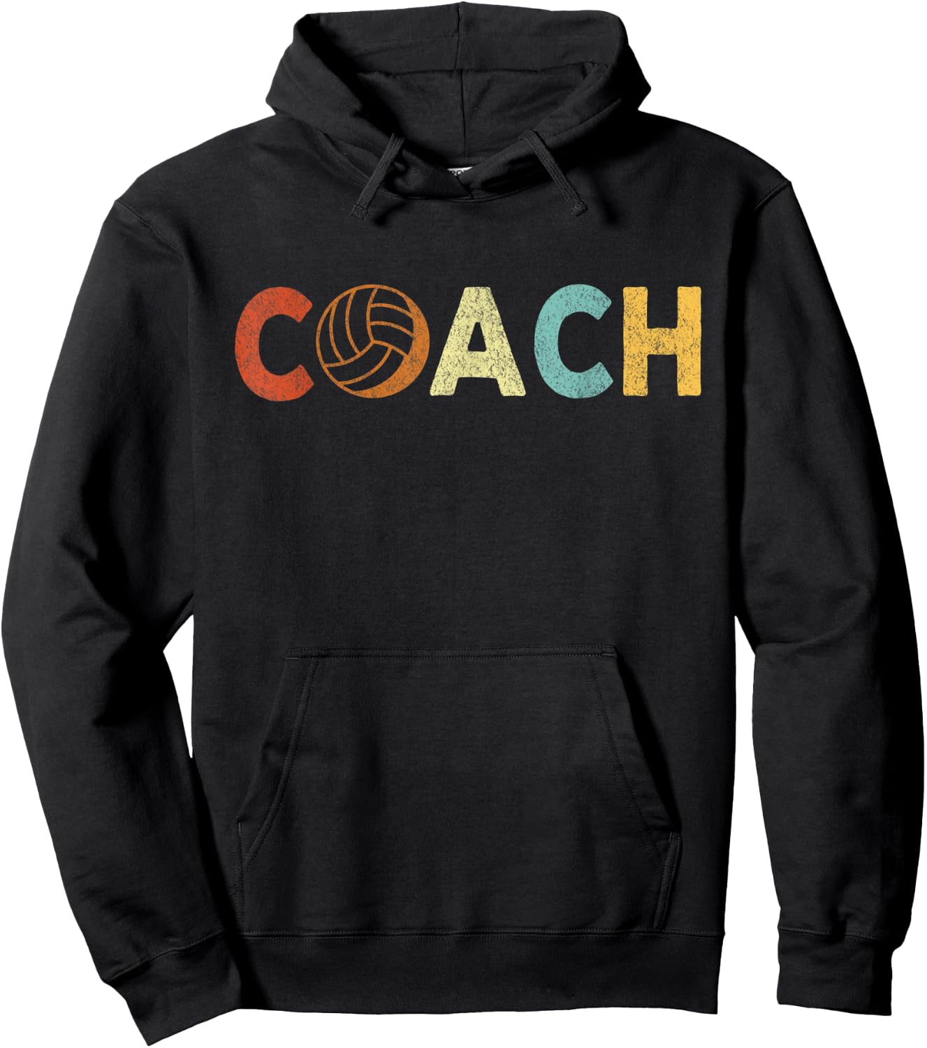 Vintage Volleyball Coach Volleyball Coaching Retro Hoodie - Hoodie | Black