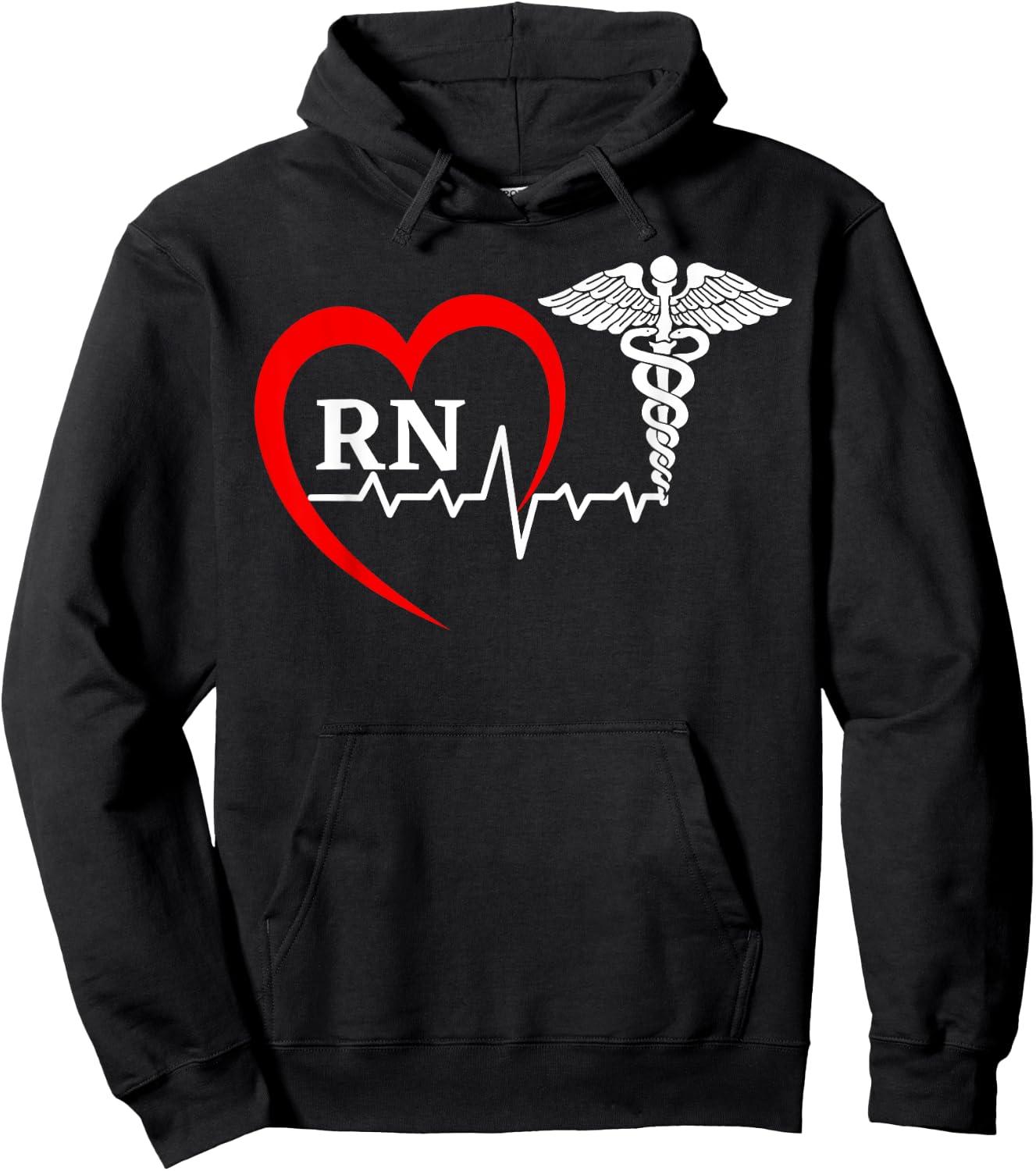Nurses Day Caduceus Nurse Week 2023 Heartbeat Medical RN Hoodie - Hoodie | Black