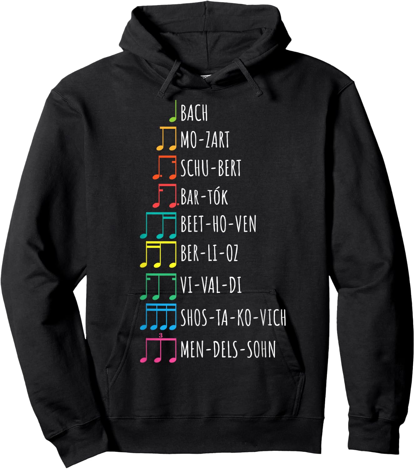 Classic Composers, Classical Music, Musical Notes Hoodie - Hoodie | Black