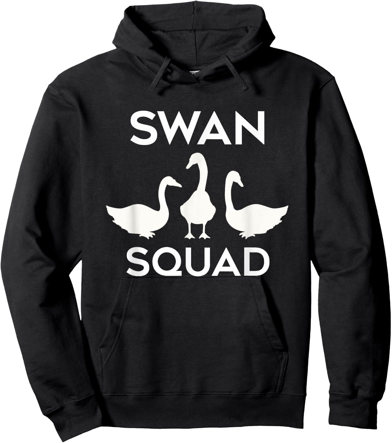 Swan Squads Funny Wildlife Animals Forest Animal Hoodie - Hoodie | Black