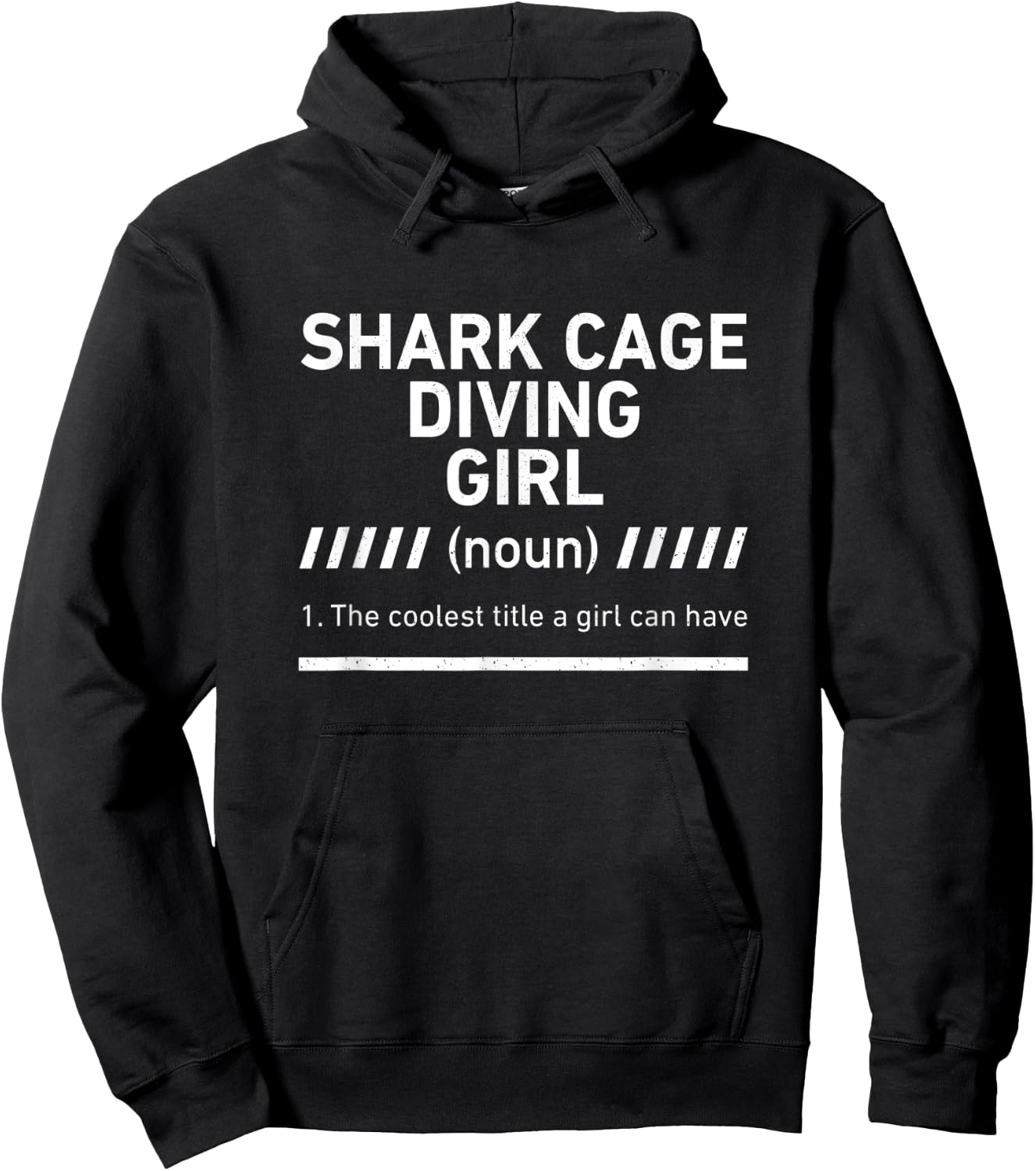 Shark Cage Diving Girl Definition Shark Cage Diver Hoodie - Hoodie | Black