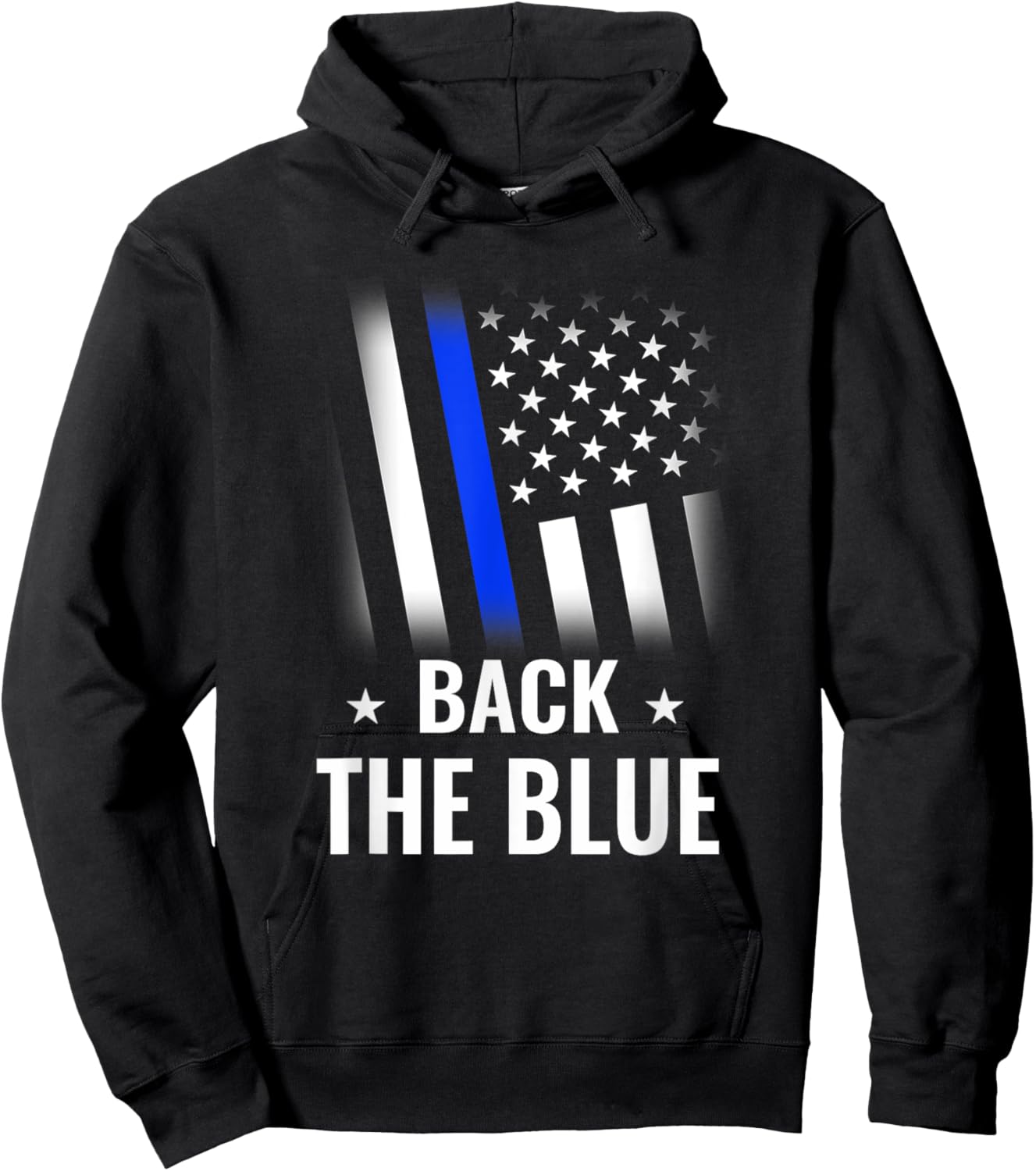 Back The Blue Police Flag Design Hoodie - Hoodie | Black
