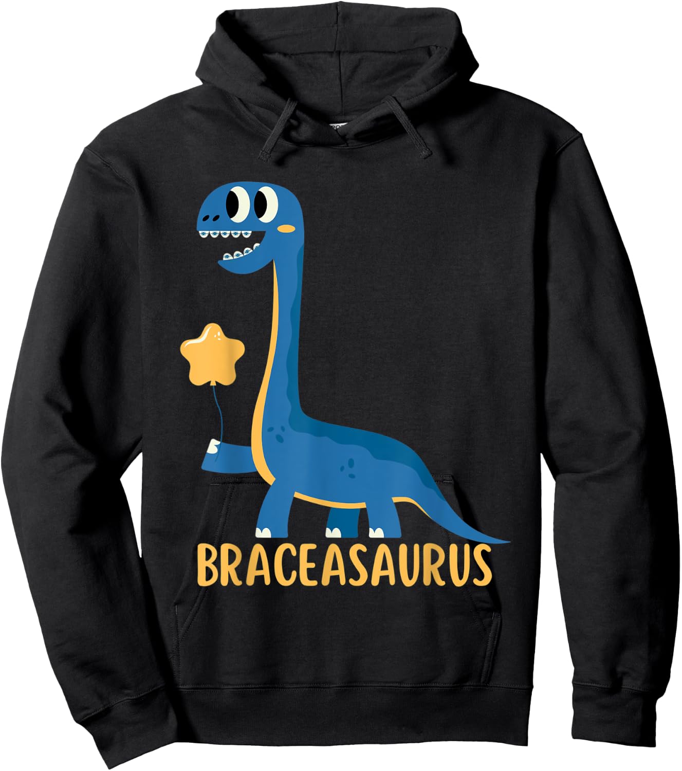 Dinosaur Funny Braces BRACEASAURUS Orthodontist Hoodie - Hoodie | Black