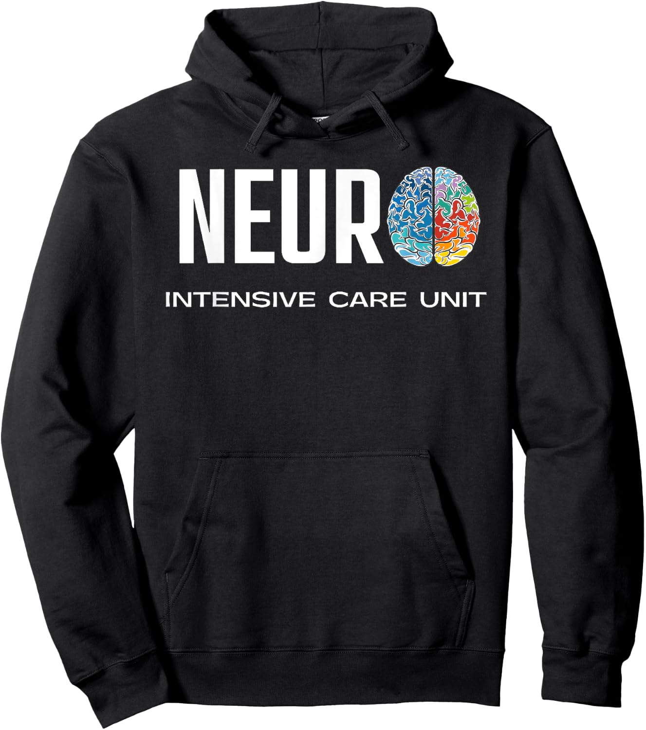 Neuro ICU Neuro Intensive Care Unit Colorful Brain Hoodie - Hoodie | Black