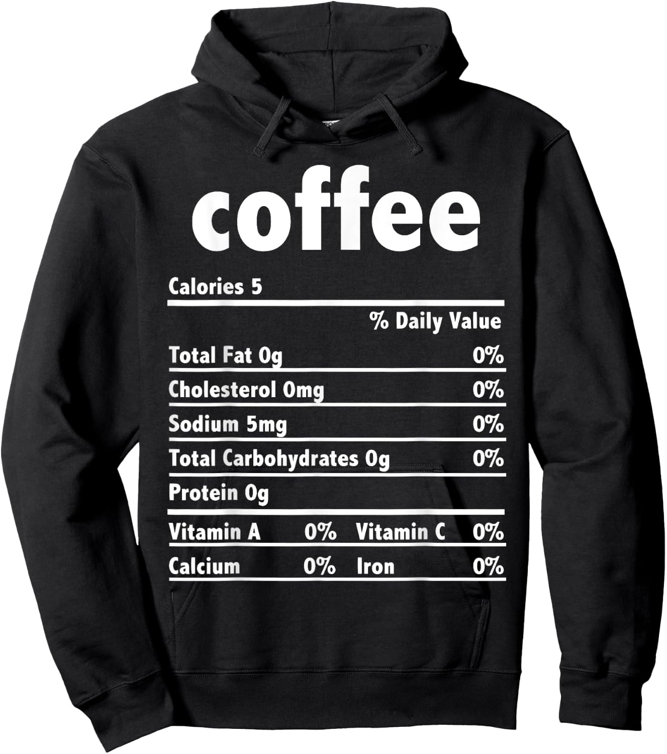 Thanksgiving Xmas Costume Nutrition Facts Coffee Hoodie - Hoodie | Black