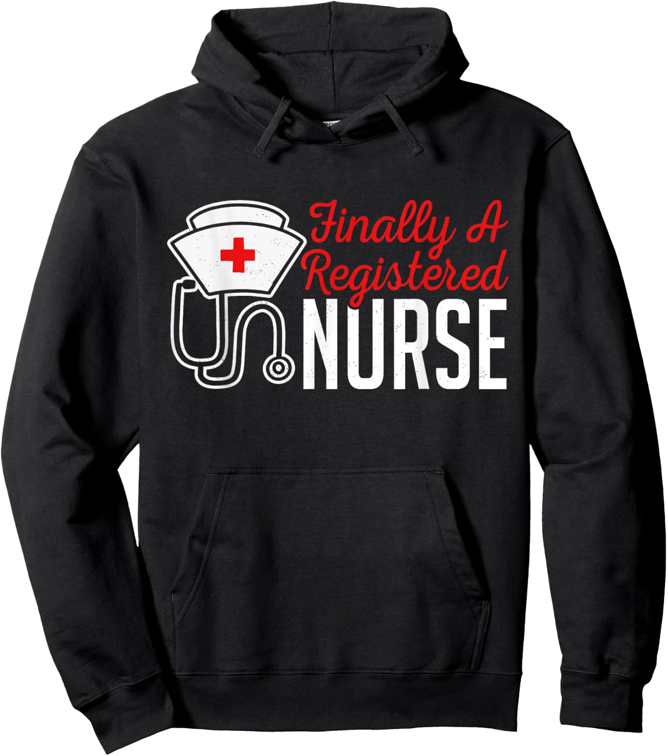 Nursing Finally A RN Registered Nurse Hoodie - Hoodie | Black