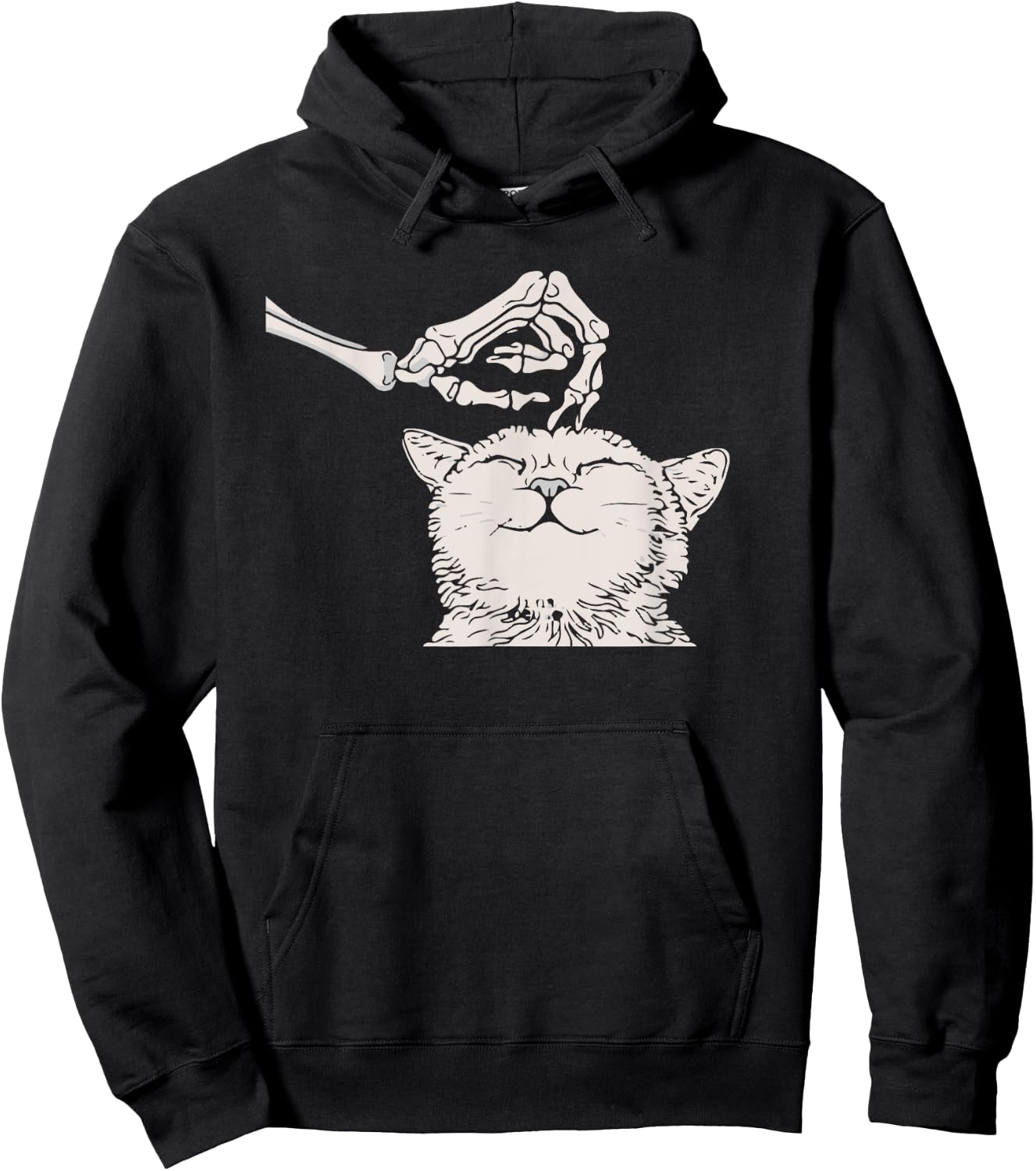 Cat Skeleton Hand Lazy Halloween Costume Cool Bones Kitten Hoodie - Hoodie | Black