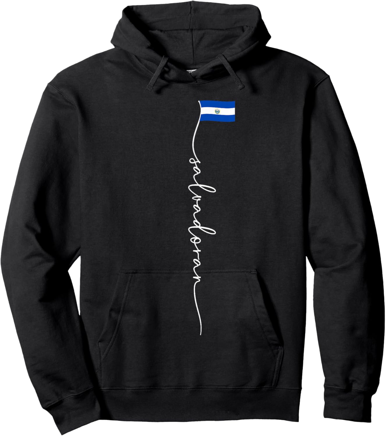El Salvador Signature Salvadoran Flag Hoodie - Hoodie | Black