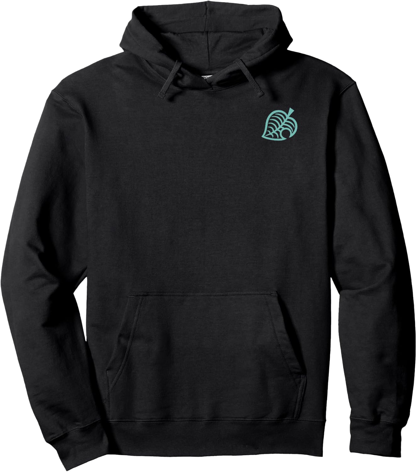 Animal Crossing: New Horizons Leafy Line Faux Pocket Logo Hoodie - Hoodie | Black