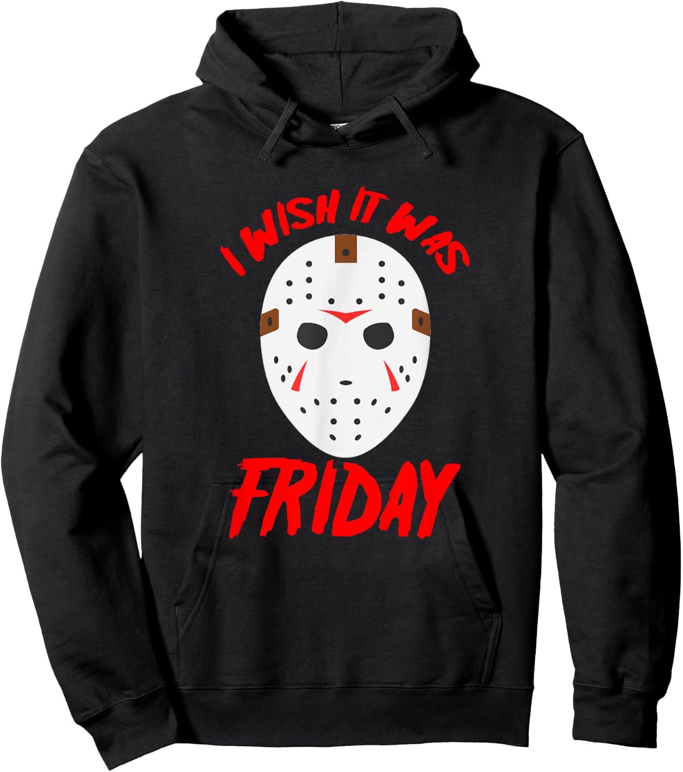 Halloween I Wish It Was Friday - Scary Hockey Mask Hoodie - Hoodie | Black