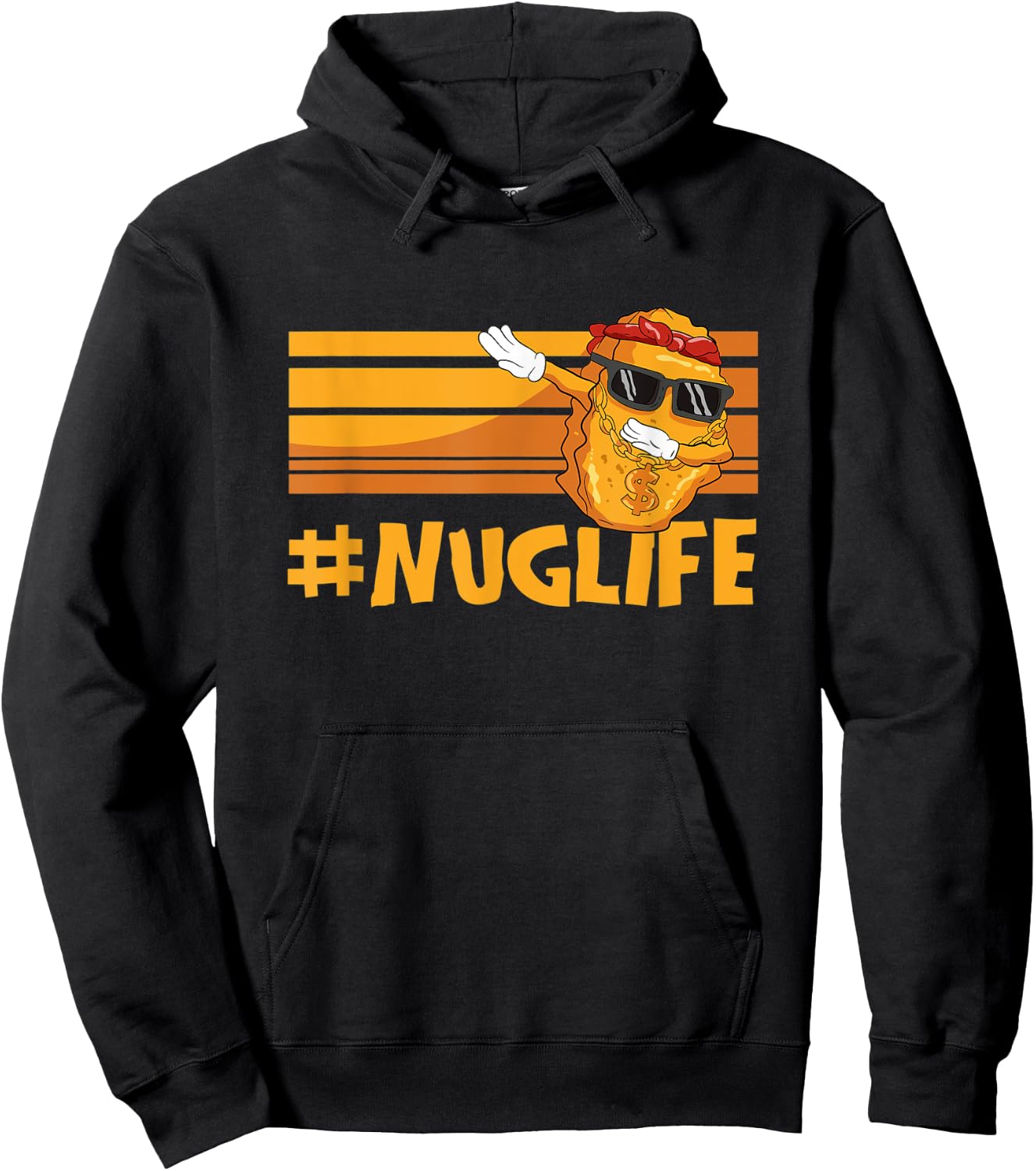 Cool Dabbing Nuggets Chicken Nuggets Hashtag Nug Life Hoodie - Hoodie | Black