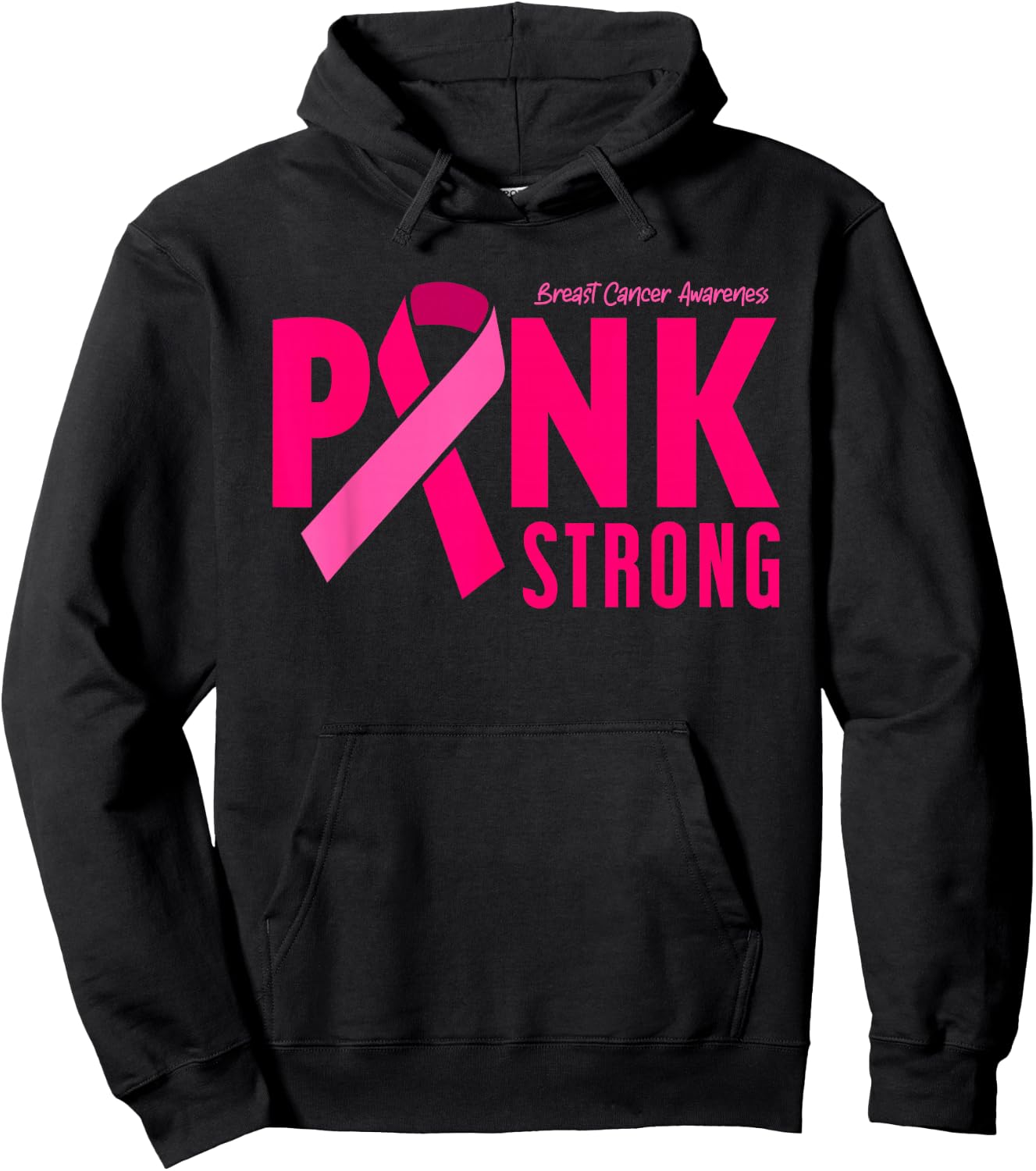 Pink Strong Breast Cancer Awareness Hoodie - Hoodie | Black