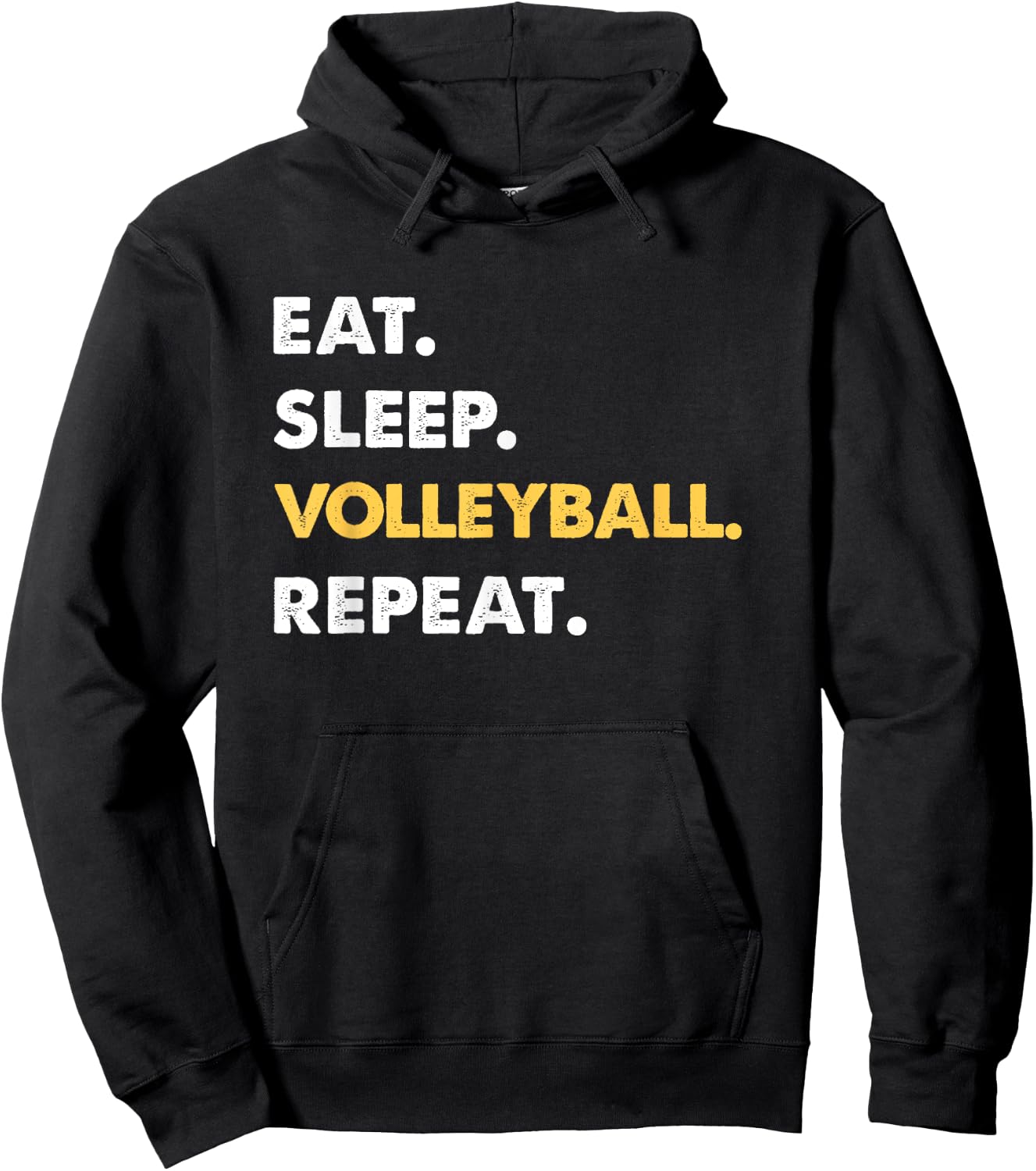 Funny Volleyball Apparel Eat Sleep Volleyball Repeat Hoodie - Hoodie | Black