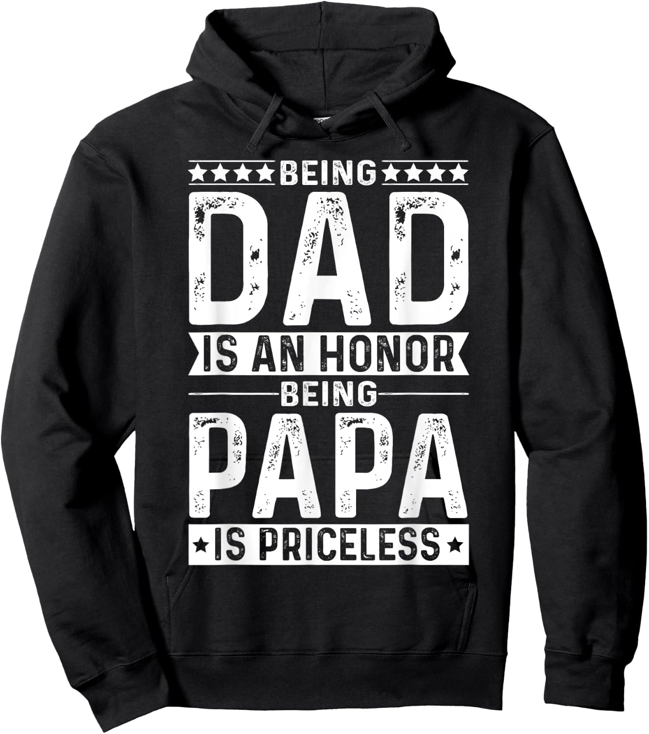 Grandpa Shirt Honor to be Dad Being a Papa is Priceless Hoodie - Hoodie | Black