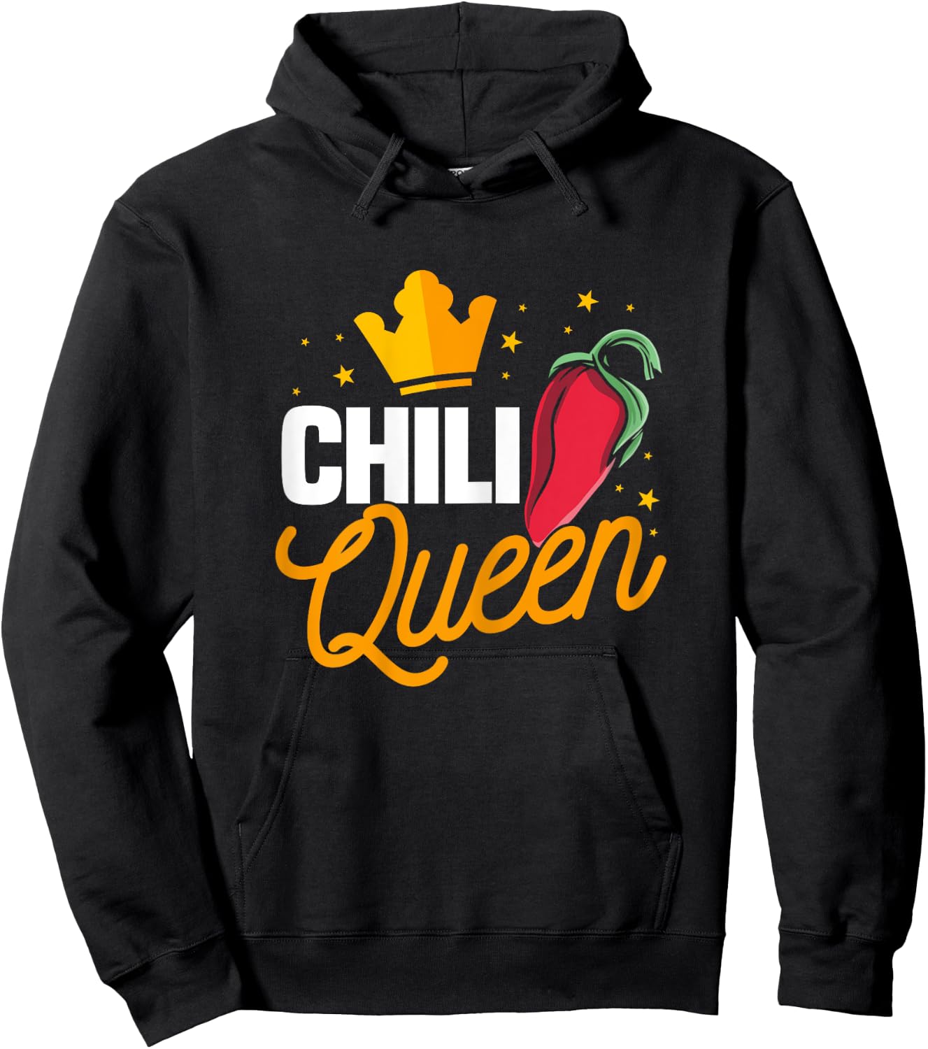 Funny Chili Queen Outfit American Tex-Mex Spicy Dish Women Hoodie - Hoodie | Black