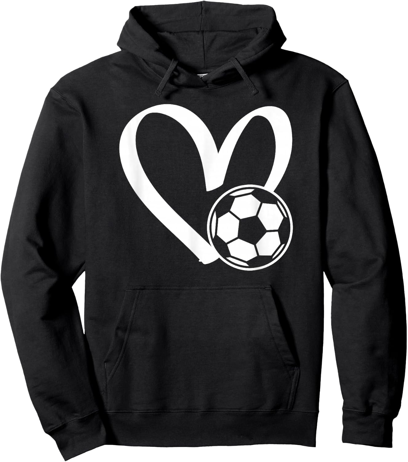 Soccer Ball Heart Hoodie - Hoodie | Black