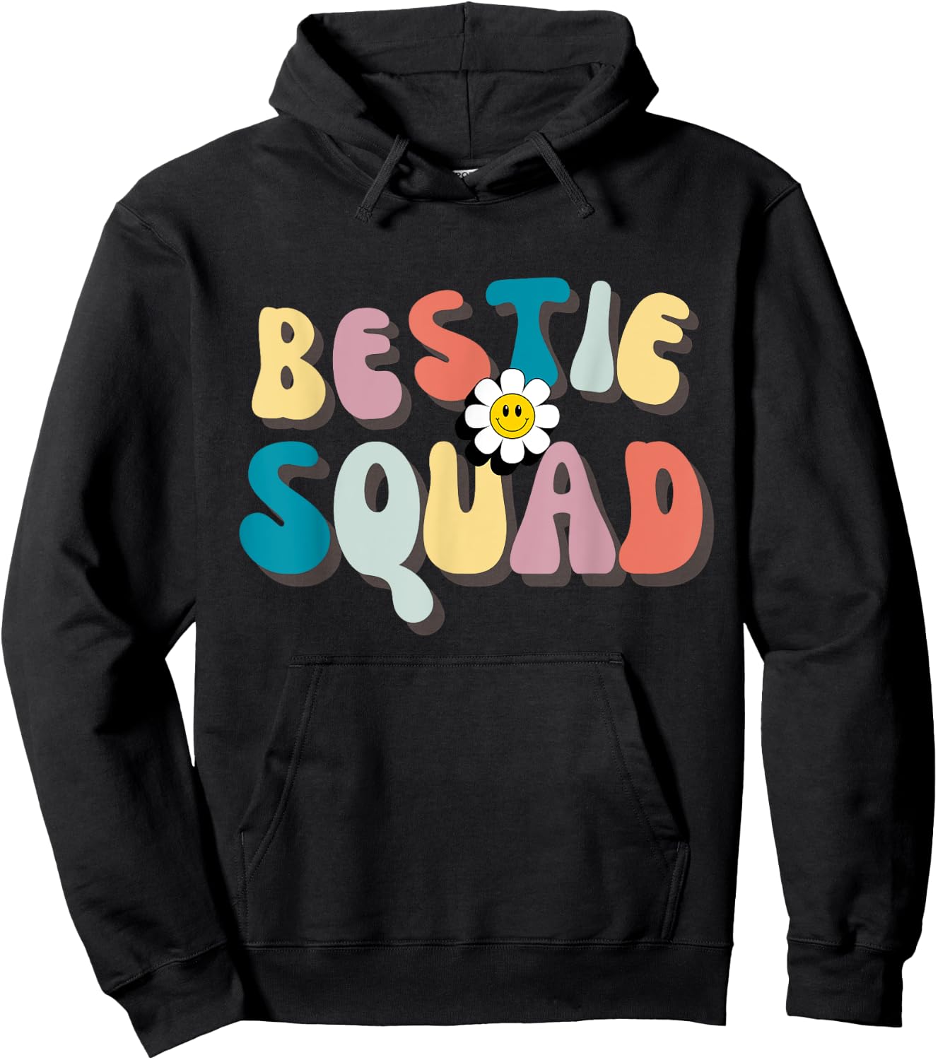 Groovy Bestie Squad Trip Friend Matching Besties Friendship Hoodie - Hoodie | Black
