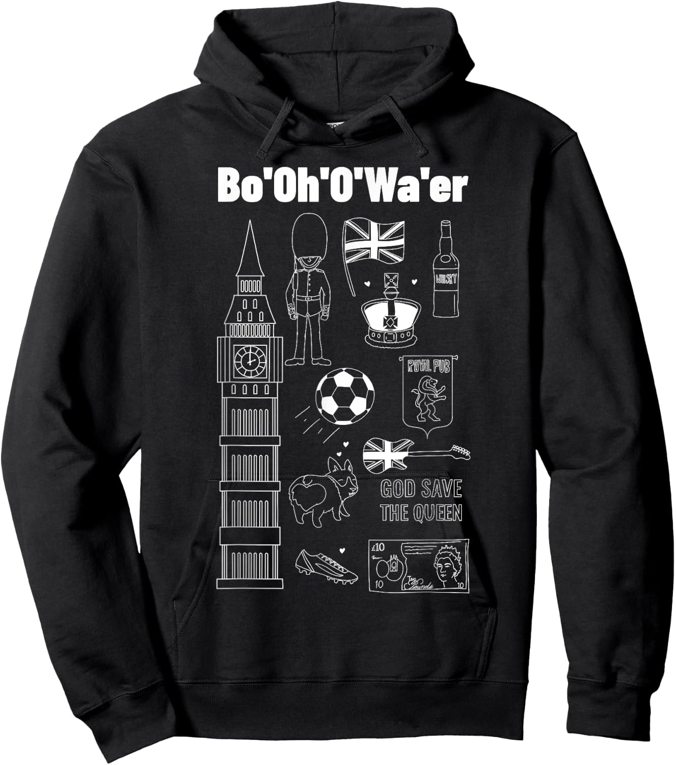 Funny Brit Gifts & British Accent Bottle Of Water Hoodie - Hoodie | Black