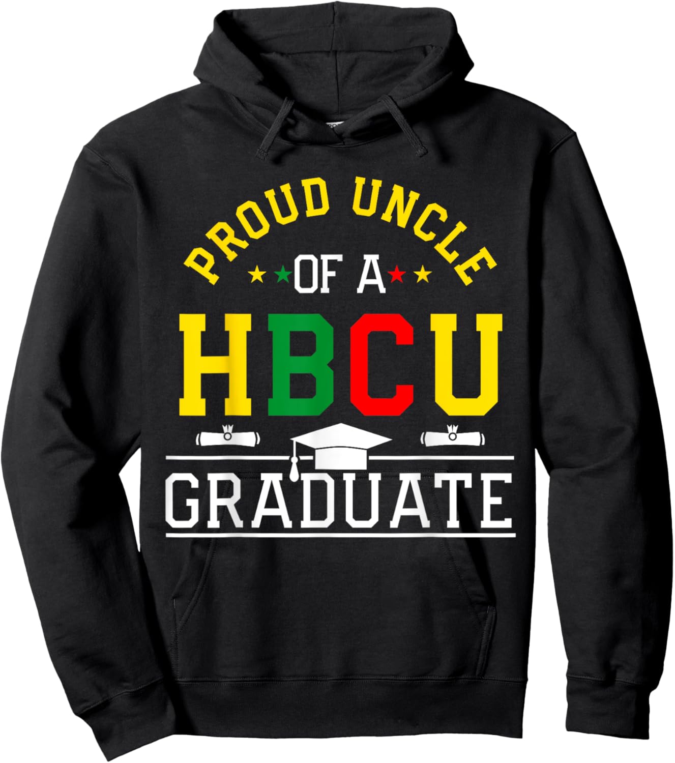 Proud HBCU Uncle of a HBCU Graduate Family Hoodie - Hoodie | Black