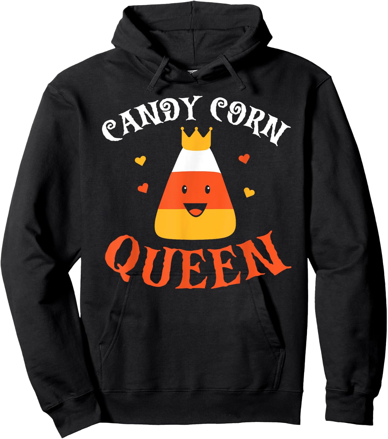 Candy Corn Queen Halloween Party Cute Costume Funny Hoodie - Hoodie | Black