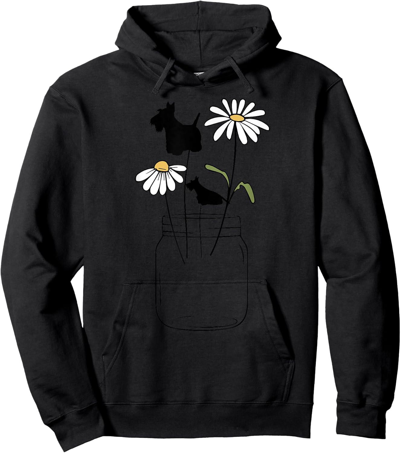 Scottie mom Scottish Terrier flower Hoodie - Hoodie | Black