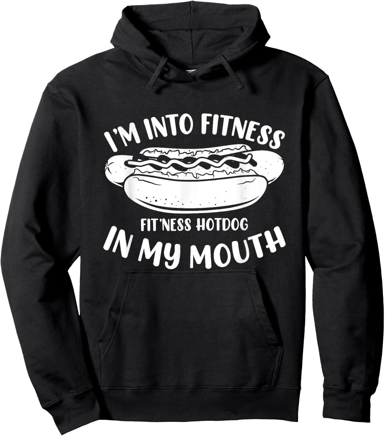 Funny Fitness Hot Dog in my mouth for Hotdog Hoodie - Hoodie | Black