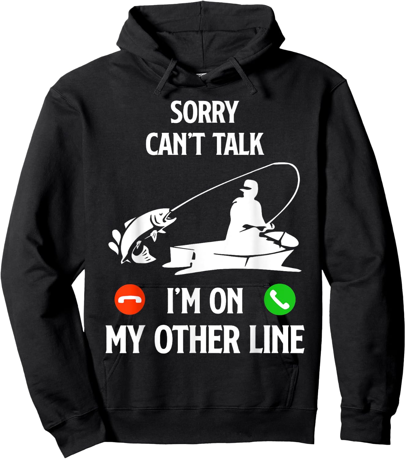 Fishing Dad Humor Saying Funny Fisherman Father's Day Hoodie - Hoodie | Black