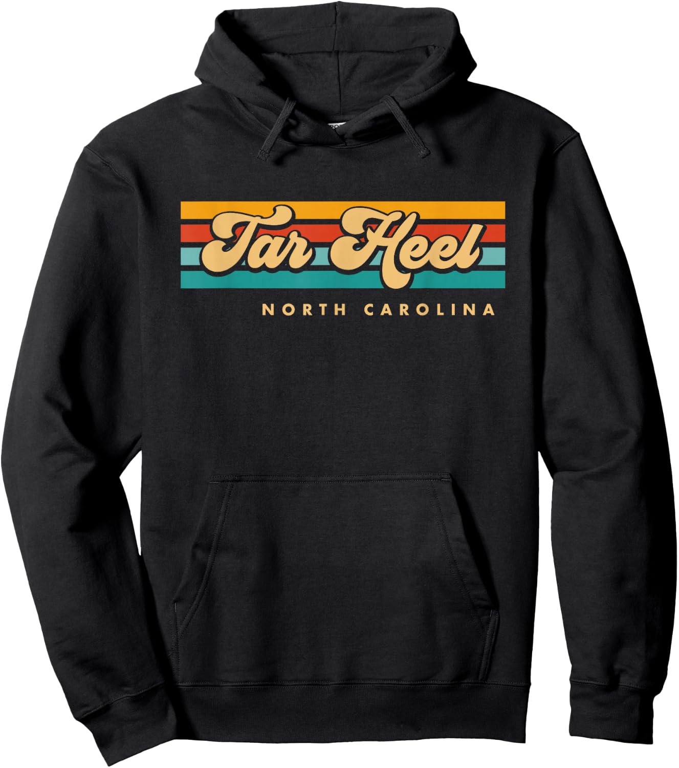 Vintage Sunset Stripes Tar Heel, North Carolina Hoodie - Hoodie | Black