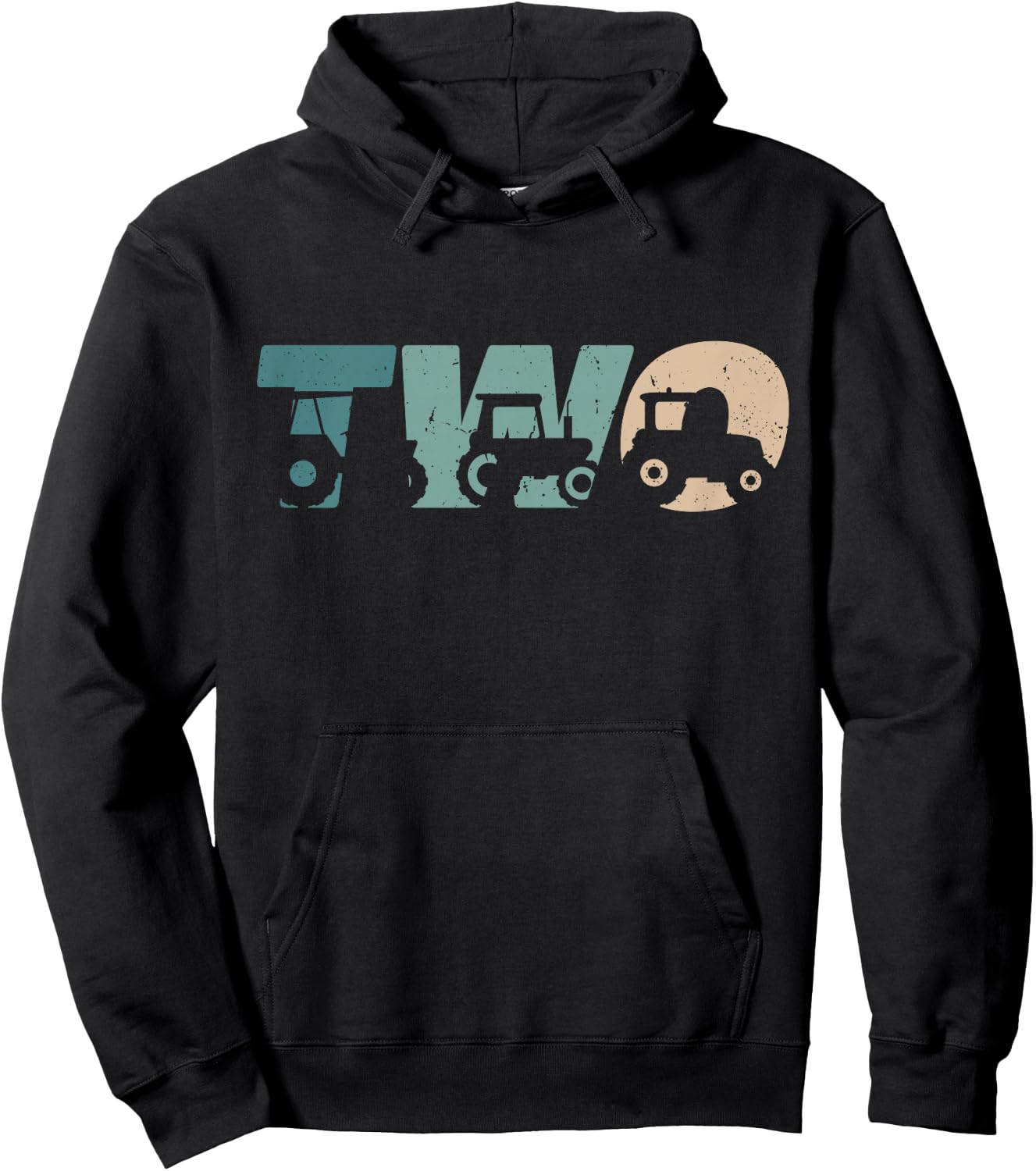 2 Year Old Shirt 2nd Birthday Tractor Farmer Boys Girls Kid Hoodie - Hoodie | Black