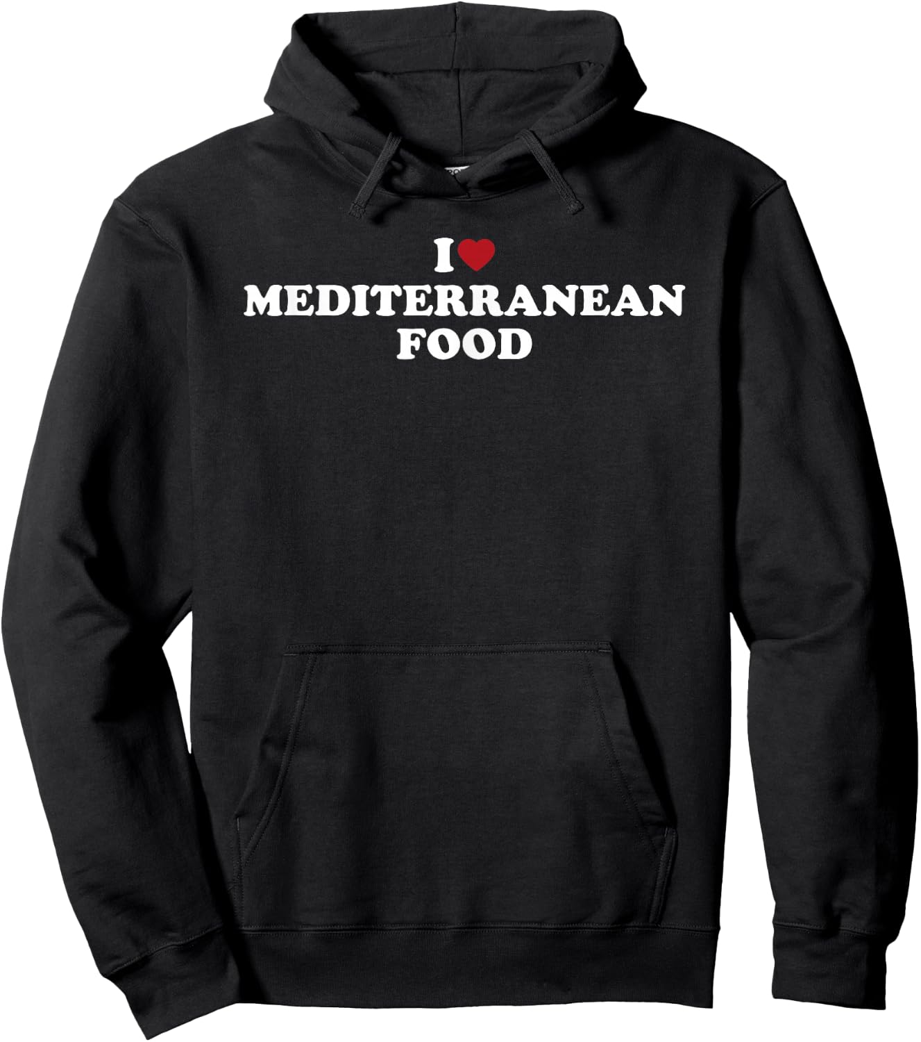 I Love Mediterranean Food, I Heart Mediterranean Food Hoodie - Hoodie | Black