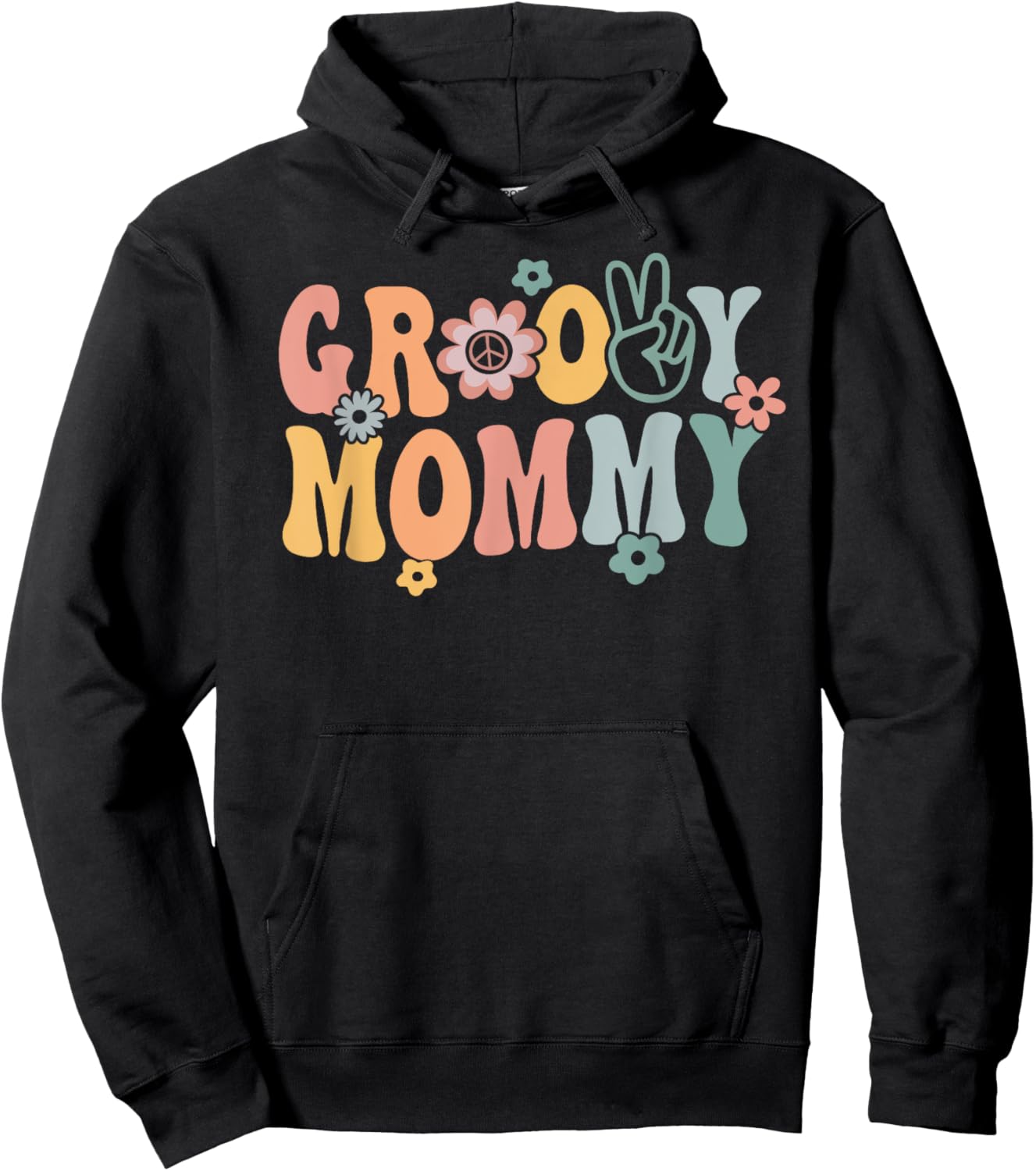 Groovy Mommy Retro Mom Matching Family 1st Birthday Party Hoodie - Hoodie | Black