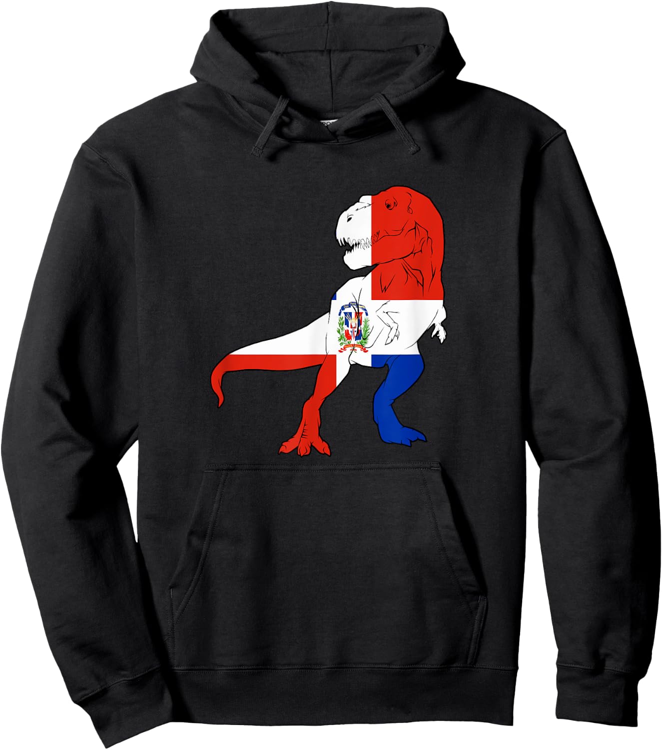 Dominican Trex Dinosaur Boys Kids Republic Dominicana Flag Hoodie - Hoodie | Black
