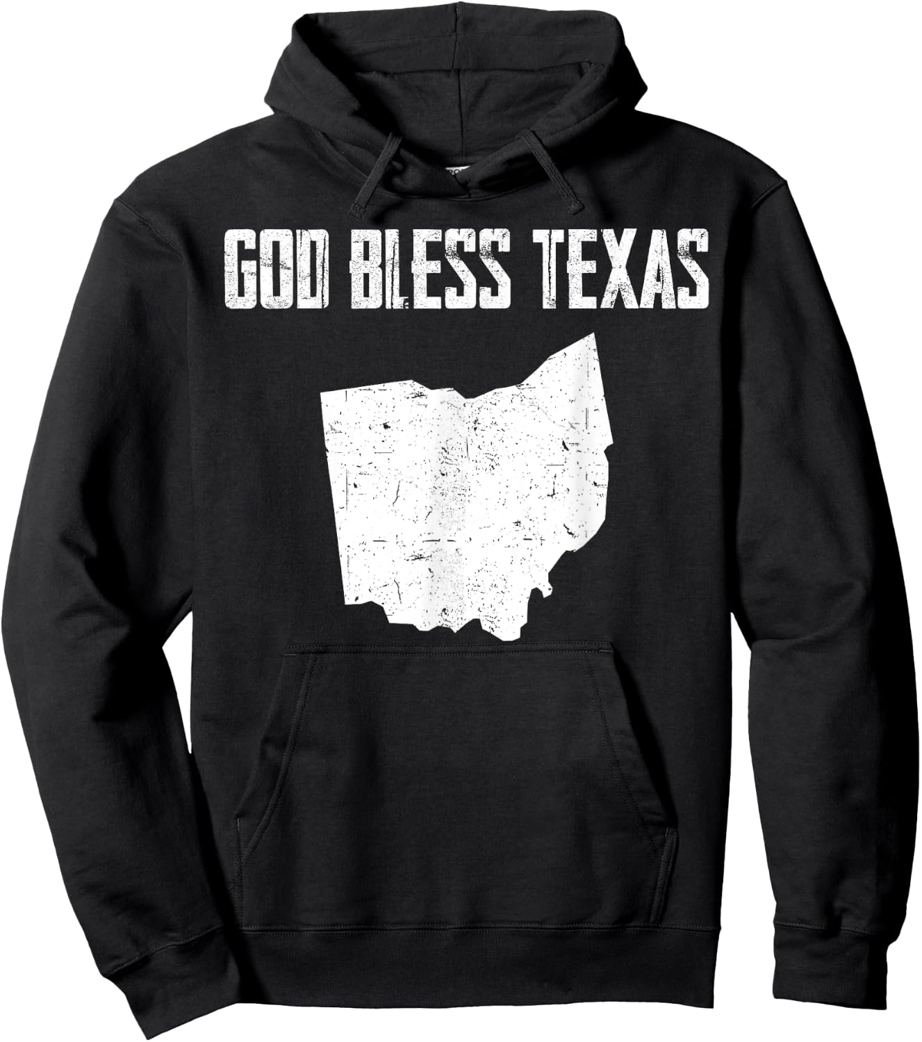 God Bless Texas Ohio Cool Funny Vintage US States Map Hoodie - Hoodie | Black