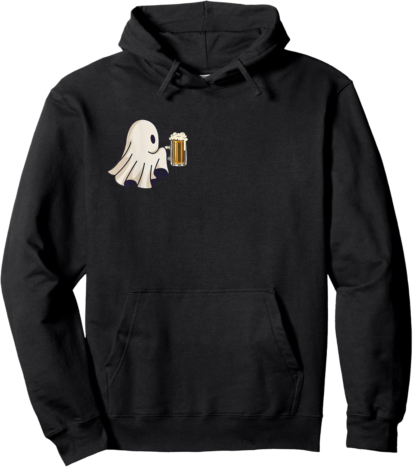 Little Ghost Drinking Beer Funny Halloween Costume Men Women Hoodie - Hoodie | Black