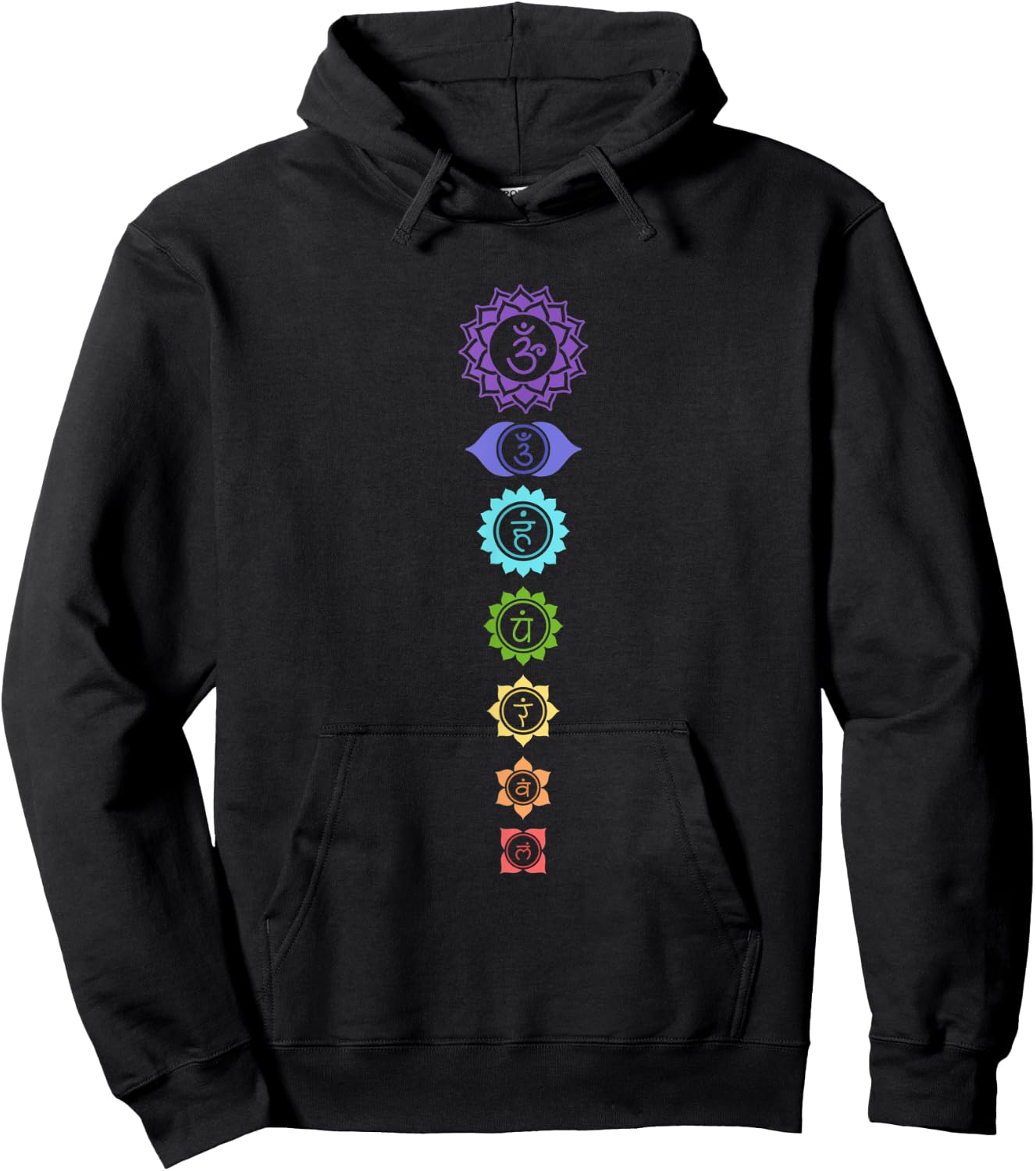 Seven Chakra Crystals Healing Colors Reiki Master Hoodie - Hoodie | Black
