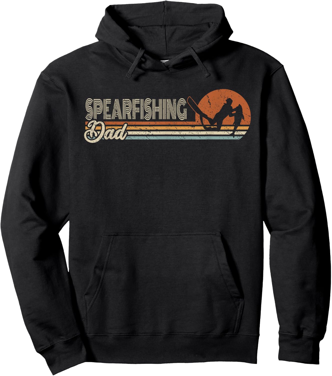 Spearfish Dad Men Father Speardiver Hogfish Spearfishing Hoodie - Hoodie | Black